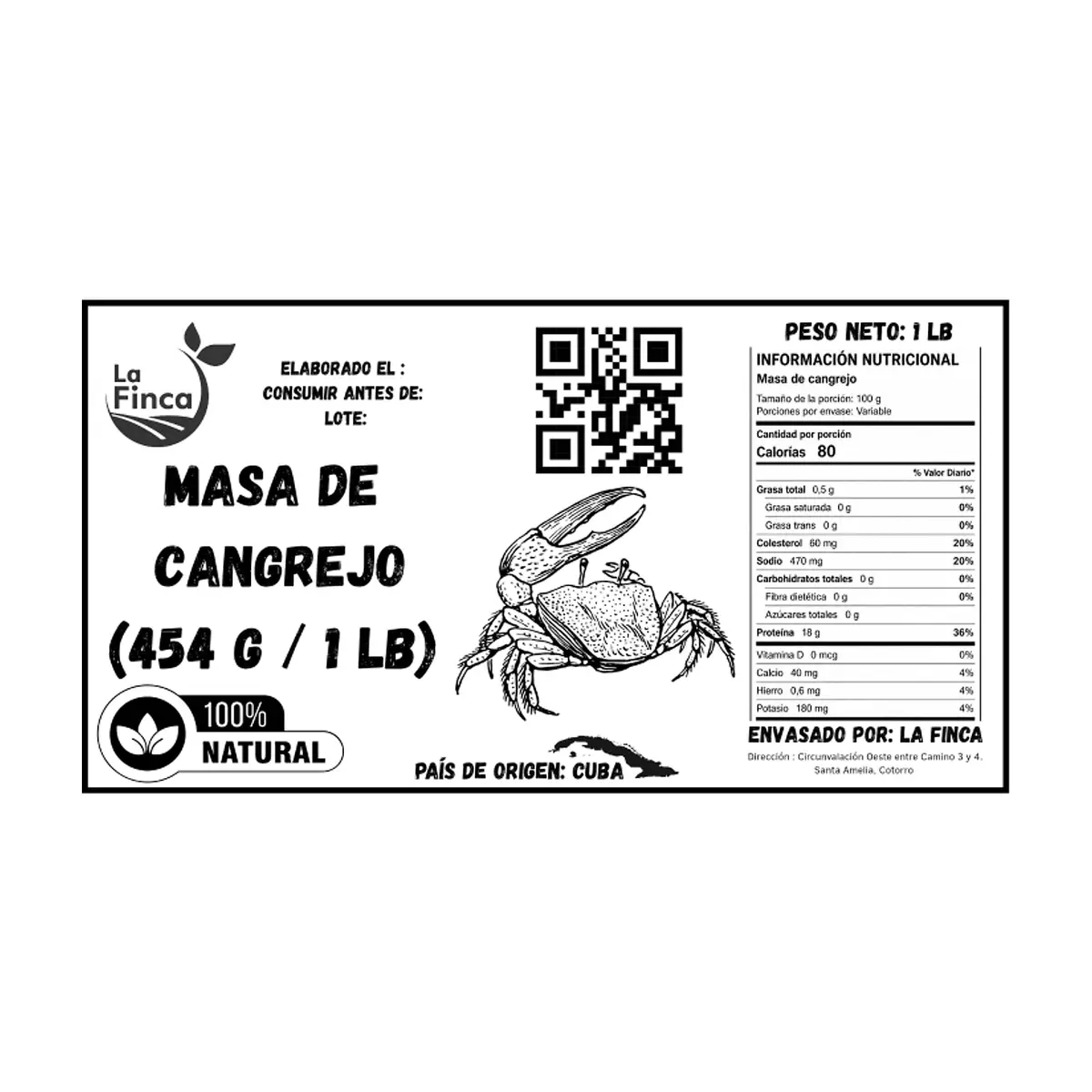 Masa de cangrejo La Finca (454 g / 1 lb) - Thumbnail 3