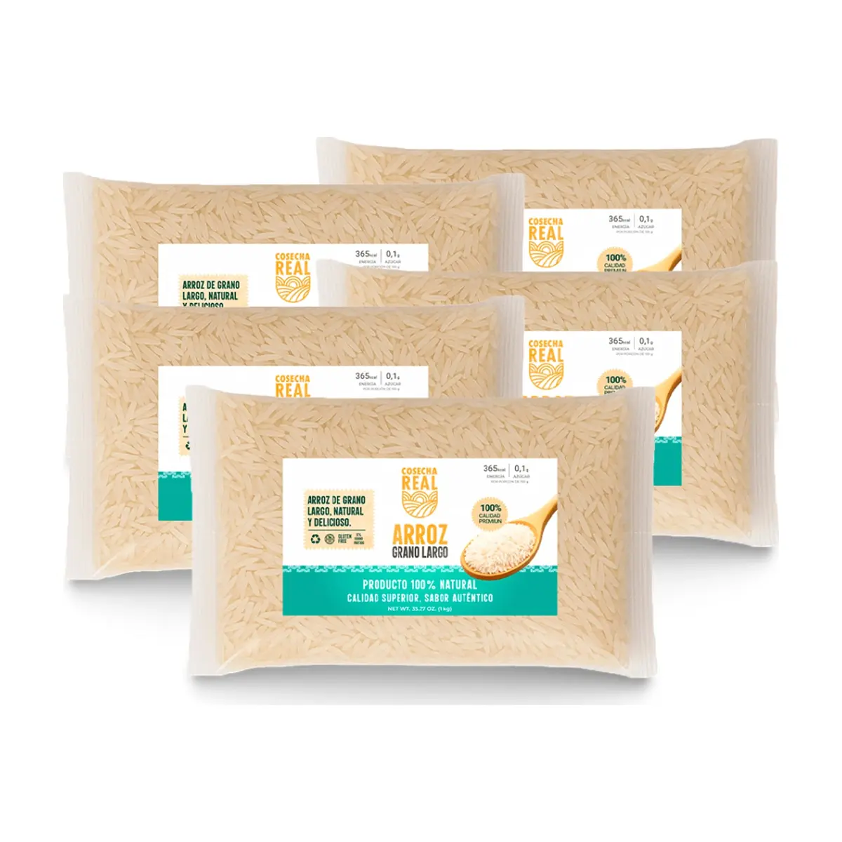 Arroz de grano largo Cosecha Real (5 x 1 kg / 2.2 lb)