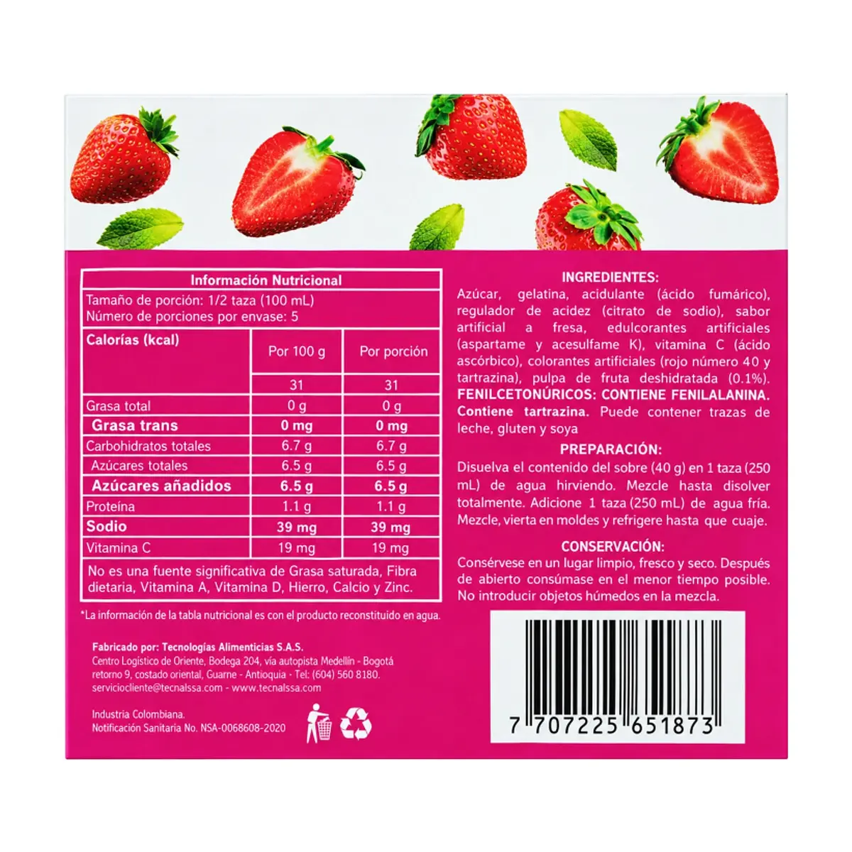 Gelatina sabor fresa Boom (40 g / 1.4 oz) - Thumbnail 5