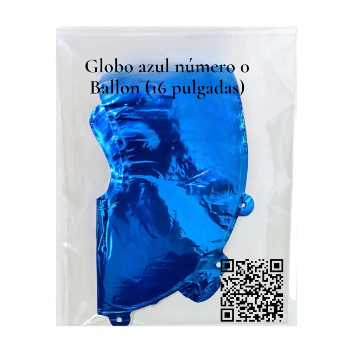 Globo azul número 0 Ballon (16 pulgadas) - Thumbnail 2