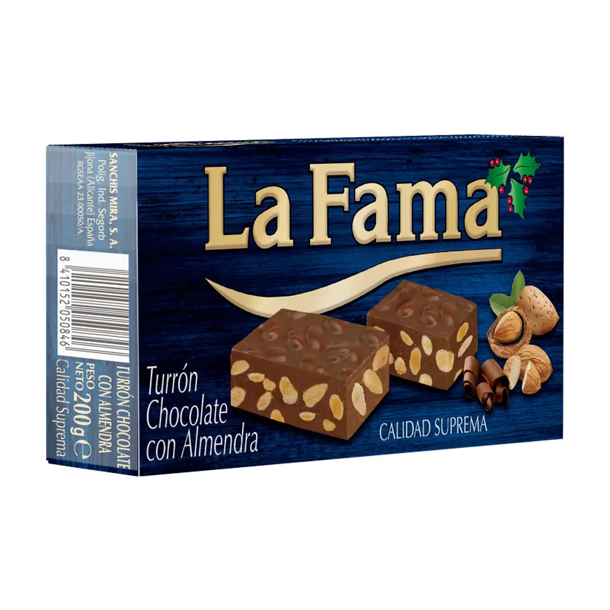 Turrón de chocolate con almendra La Fama (200 g / 7 oz) - Imagen 1