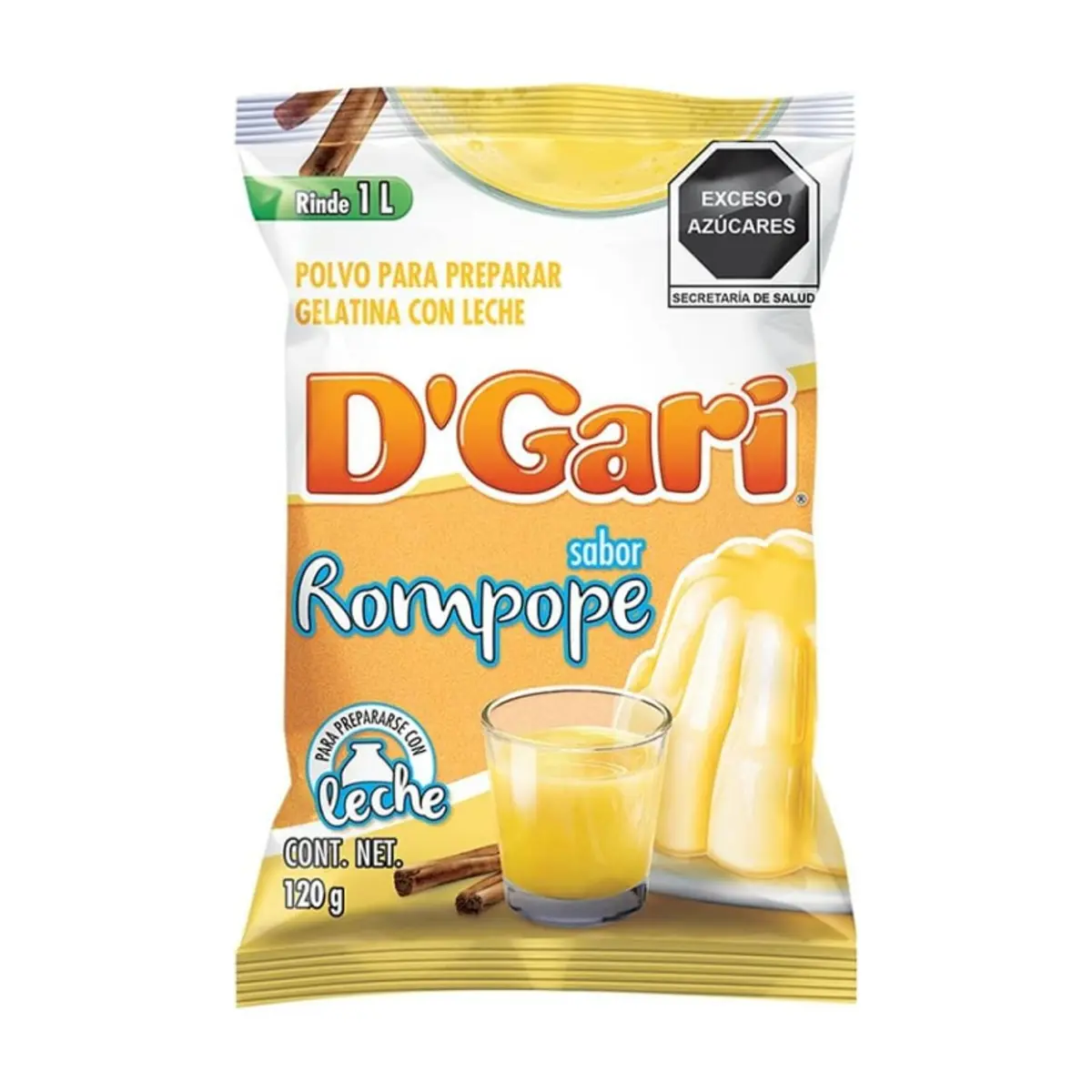Gelatina con leche sabor rompope D'Gari (120 g / 4.23 oz)