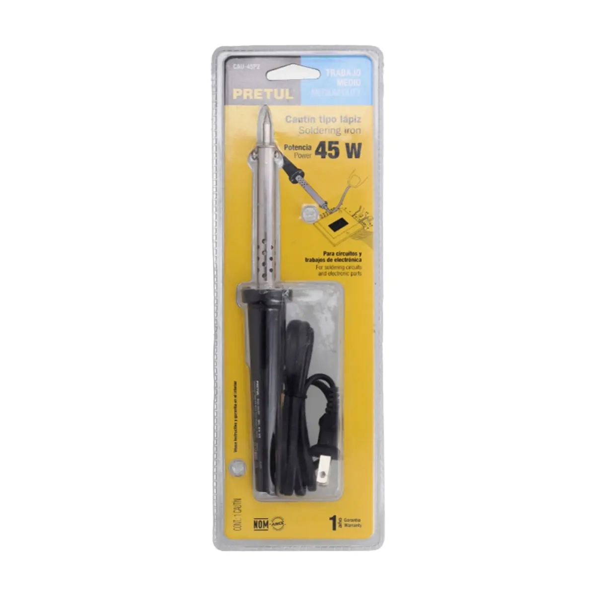 Cautín de soldadura con mango delgado Pretul CAU-45P2 (45 W)