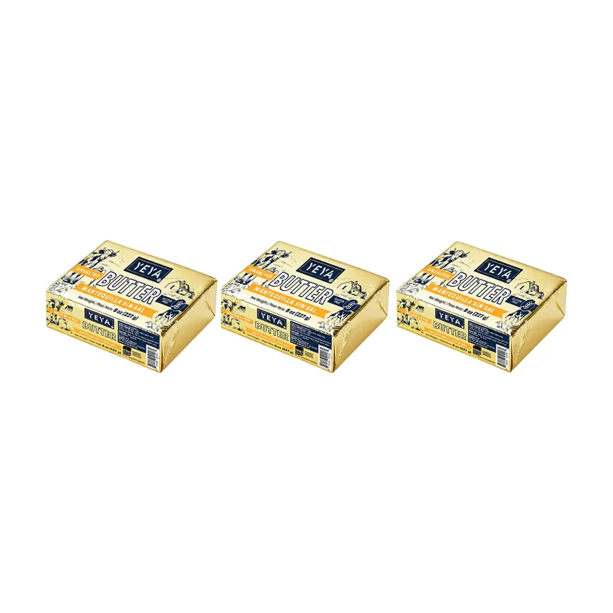 Mantequilla sin sal YEYA (3 x 227 g / 8 oz)