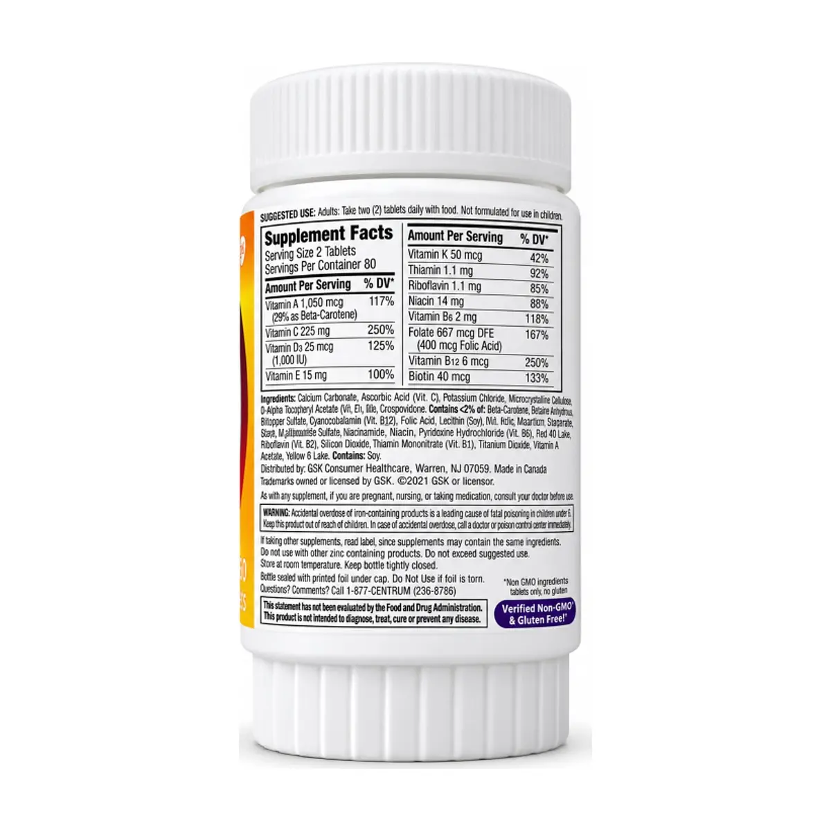 Multivitamínico para mujeres con apoyo inmunológico Minis Centrum (160 tabletas) - Miniatura 2