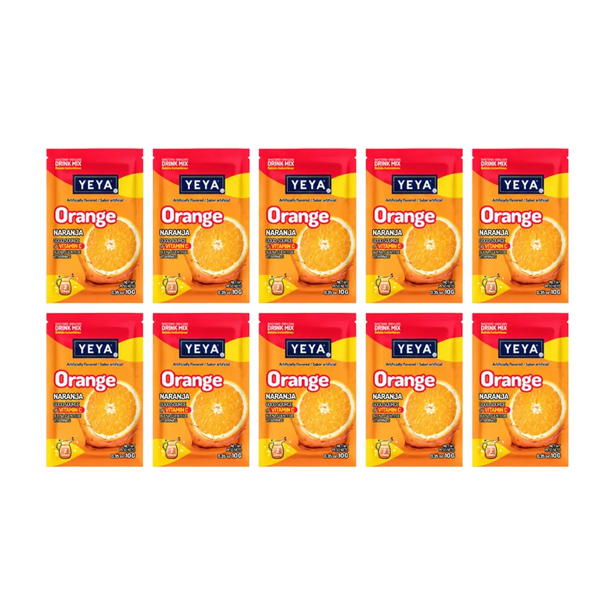 Refresco instantáneo sabor naranja YEYA (10 x 10 g / 0.35 oz)