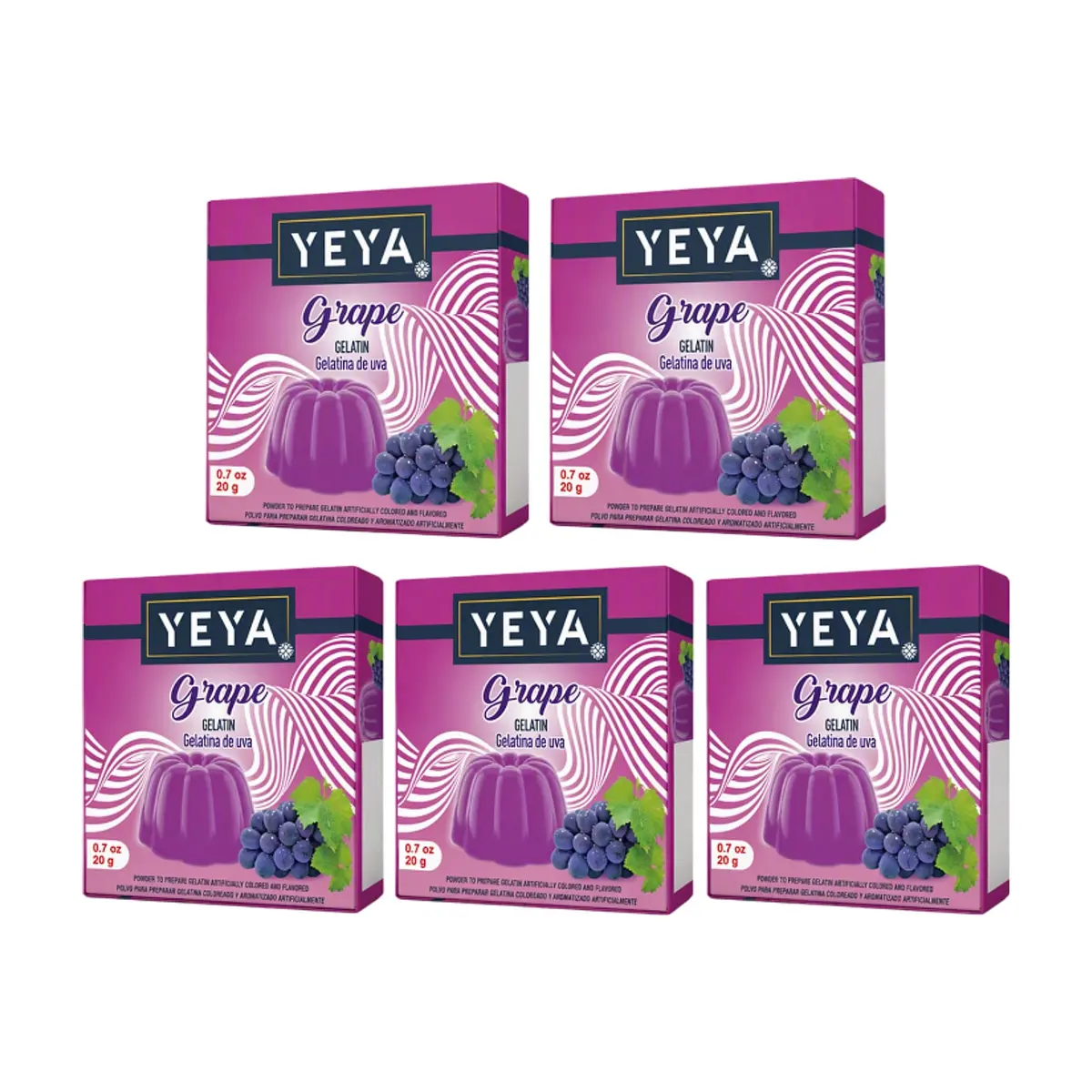 Gelatina sabor uva YEYA (5 x 20 g)