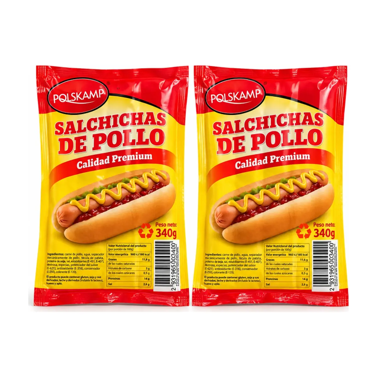 Salchichas de pollo Polskamp (2 x 340 g / 12 oz)