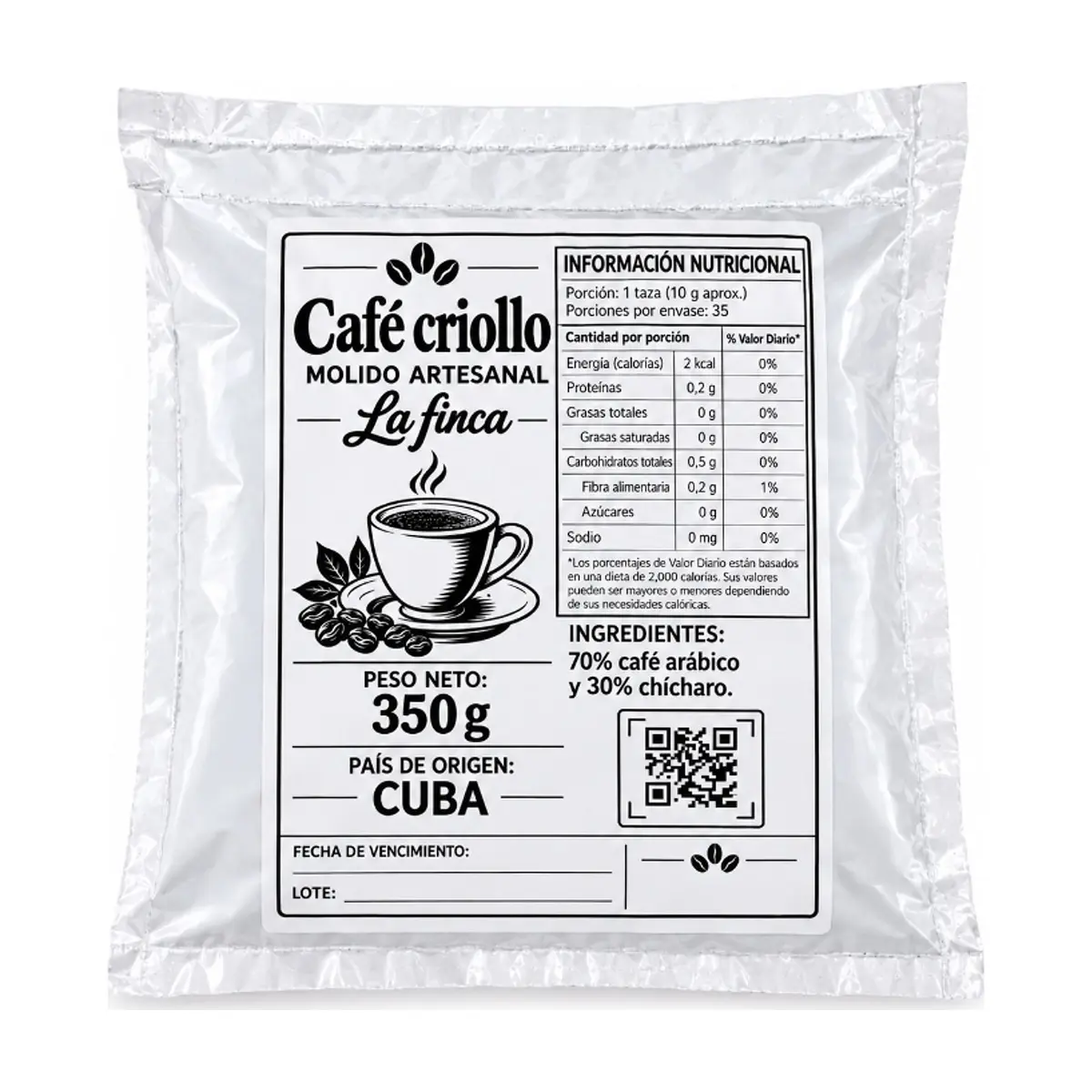 Café criollo molido artesanal La Finca (350 g / 12.36 oz) - Miniatura 1