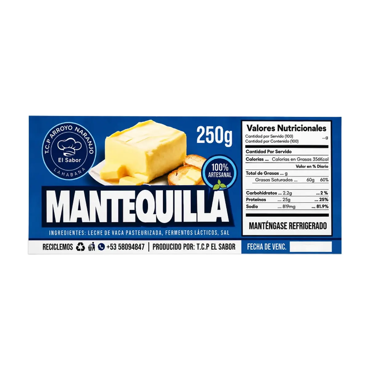 Mantequilla con sal El Sabor (250 g / 8.82 oz) - Thumbnail 3