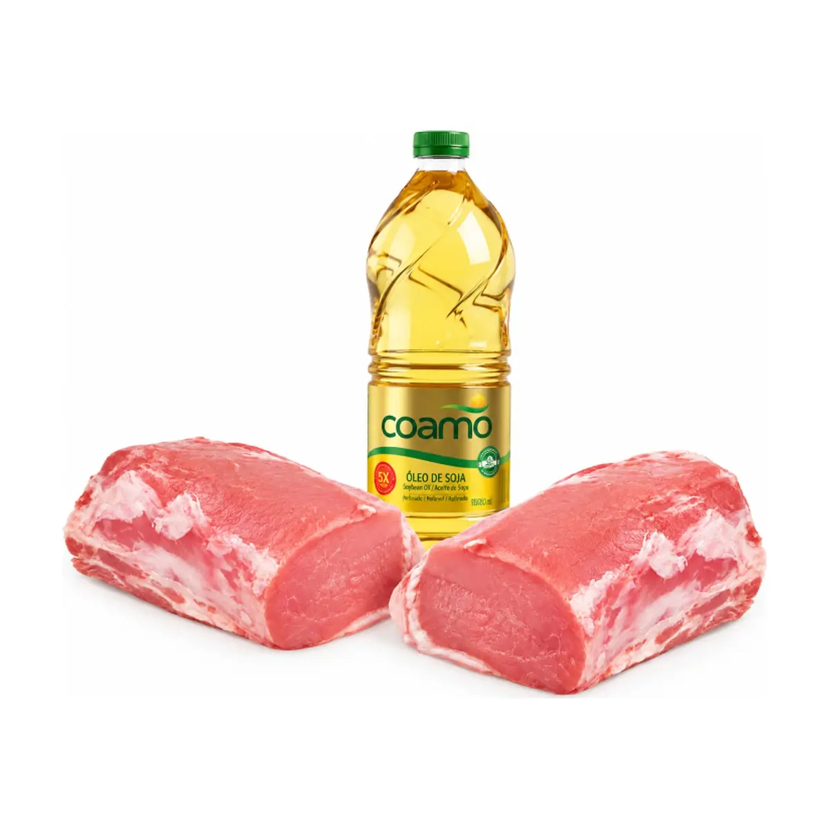 Aceite de soja refinado Coamo (900 ml) + Lomo de cerdo sin piel y sin hueso PDL LMC - Imagen 1