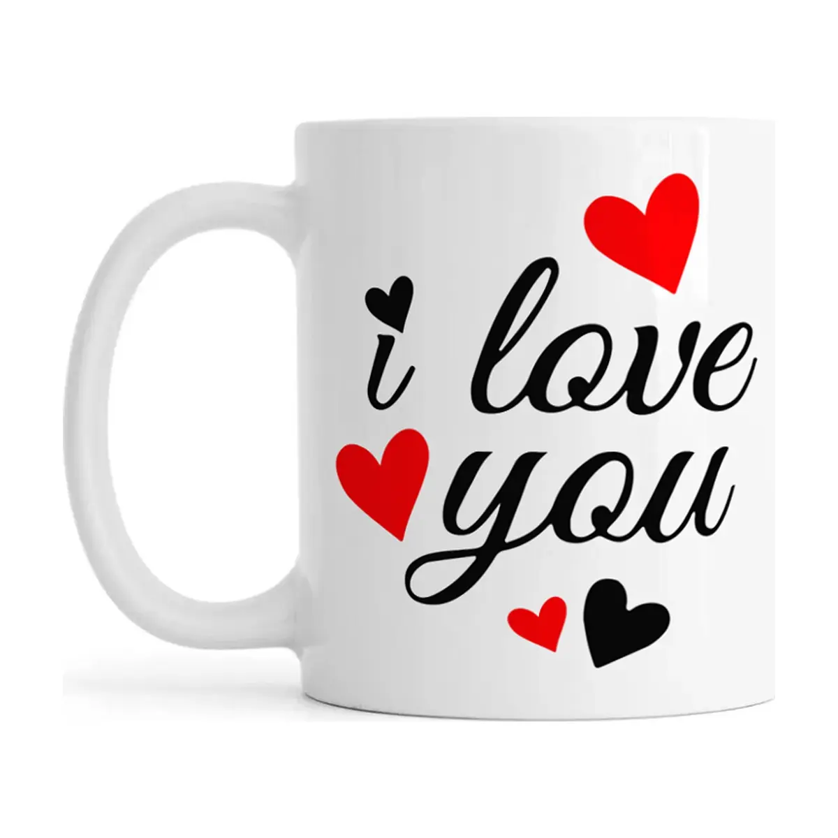 Jarra de cerámica blanca de 330 ml con diseño “I love you” Échale