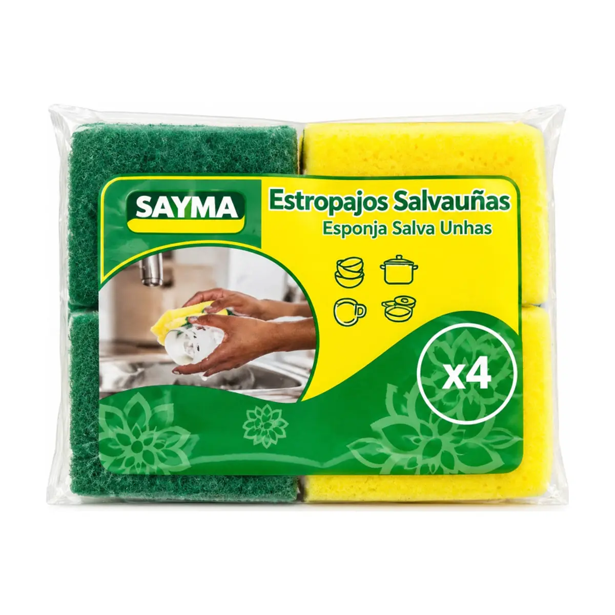 Estropajos salvauñas con esponja Sayma