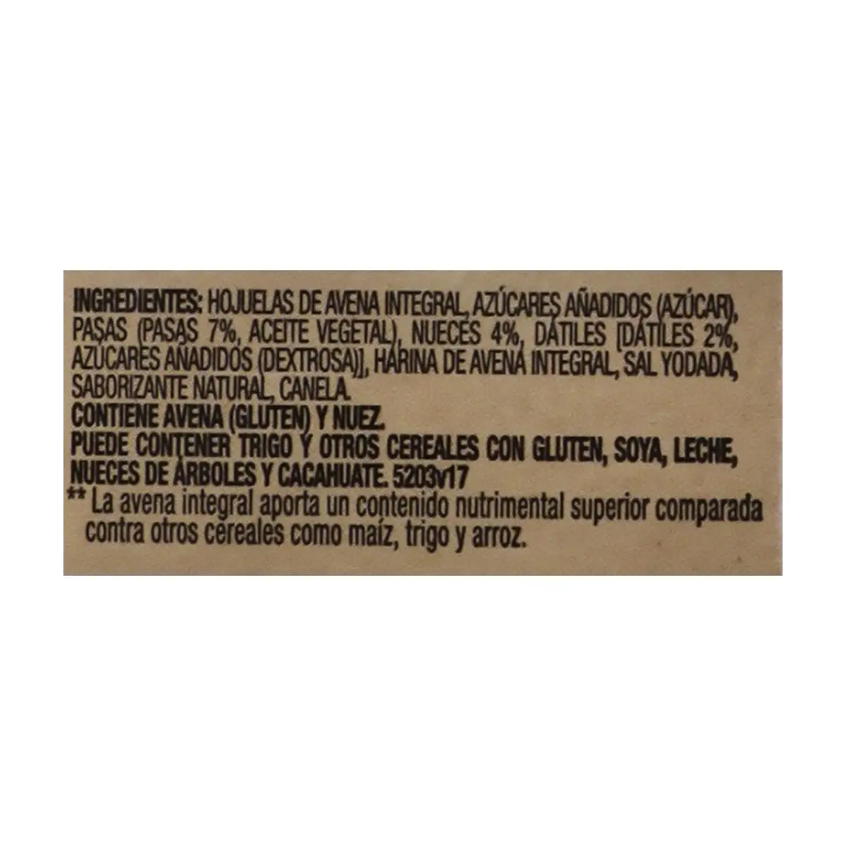 Cereal de avena integral sabor nueces, pasas y dátiles Quaker (40 g / 1.41 oz) - Miniatura 4