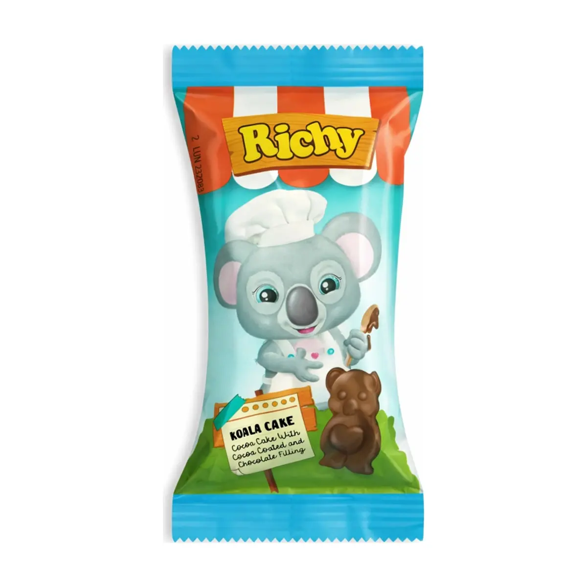 Pastel de cacao relleno de chocolate en forma de koala Richy (55 g / 1.94 oz)
