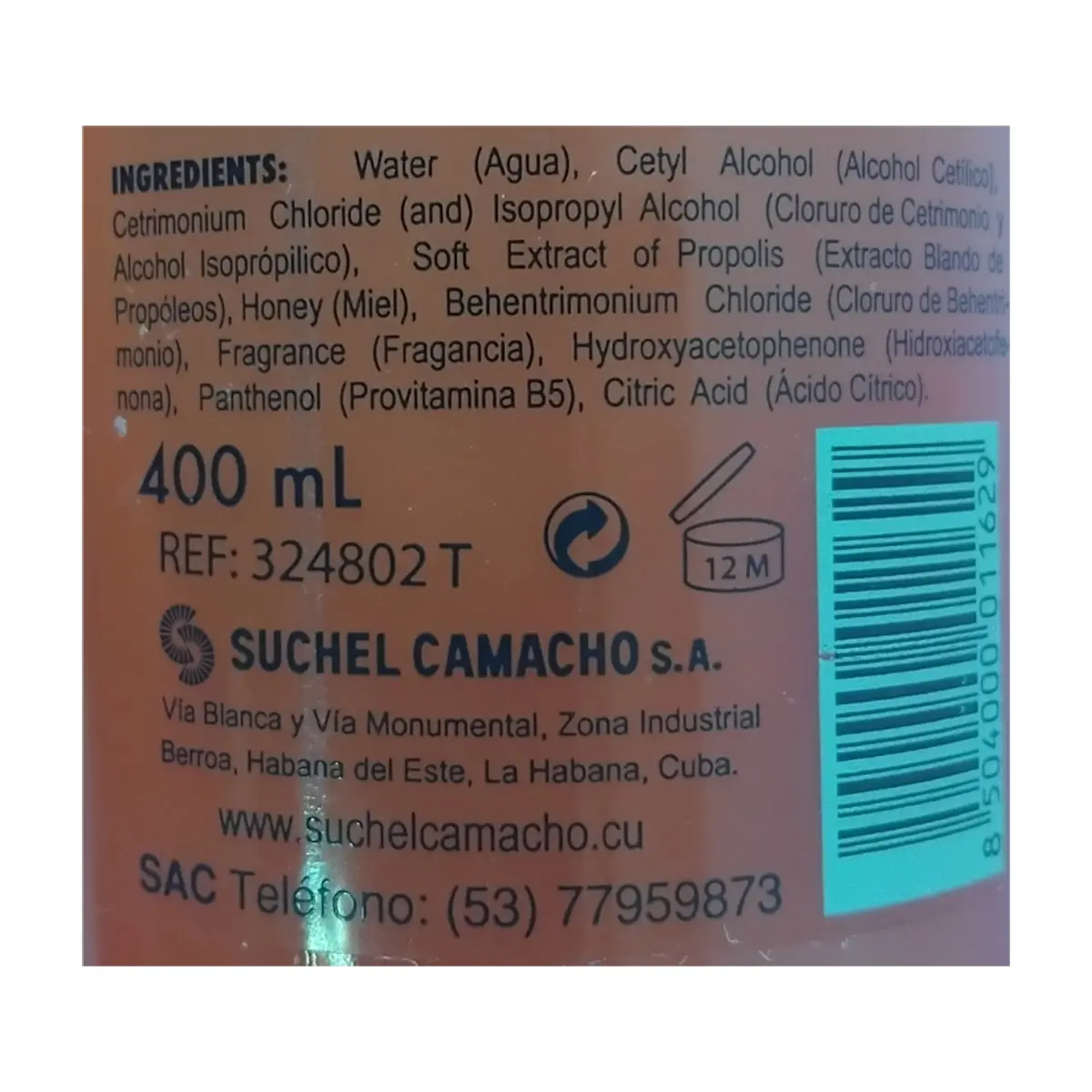 Acondicionador con miel de abejas y propóleos Natural Honey S&C (400 ml) - Miniatura 3