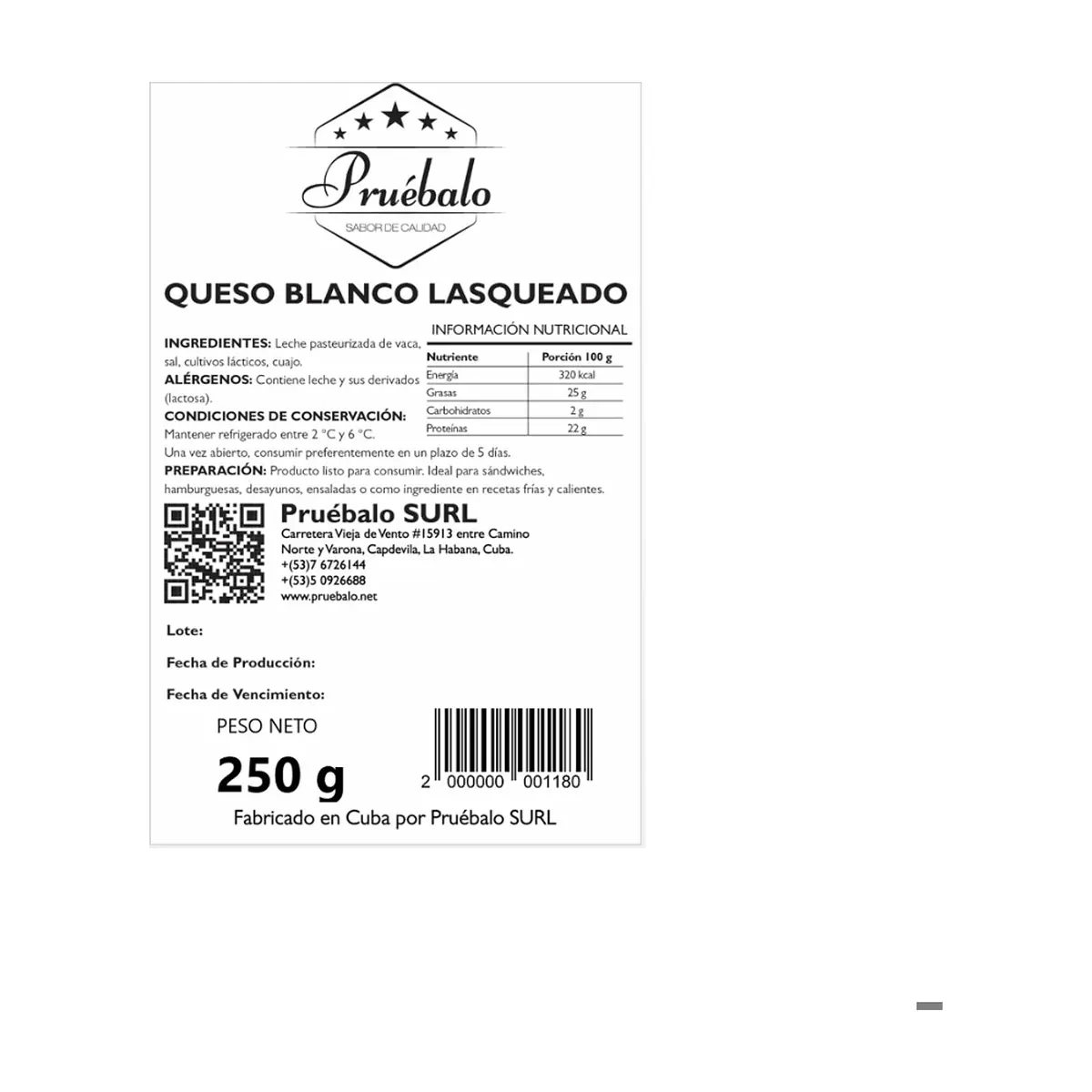 Queso blanco lasqueado Pruébalo (250 g / 8.82 oz) - Thumbnail 3
