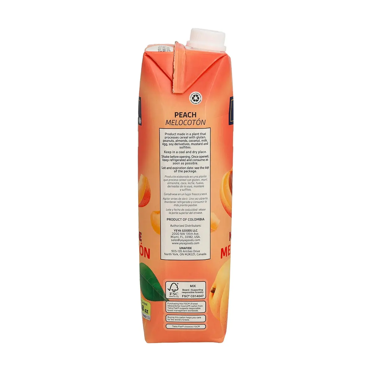 Néctar de melocotón YEYA (6 x 1 L / 33.8 fl oz) - Thumbnail 4