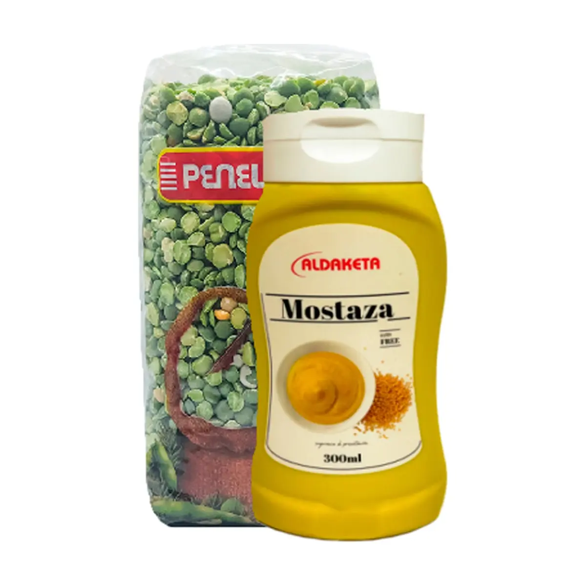 Mostaza Aldaketa (300 g / 10.5 oz) + Chicharo verde Penelas (500 g / 1.10 lb) - Imagen 1