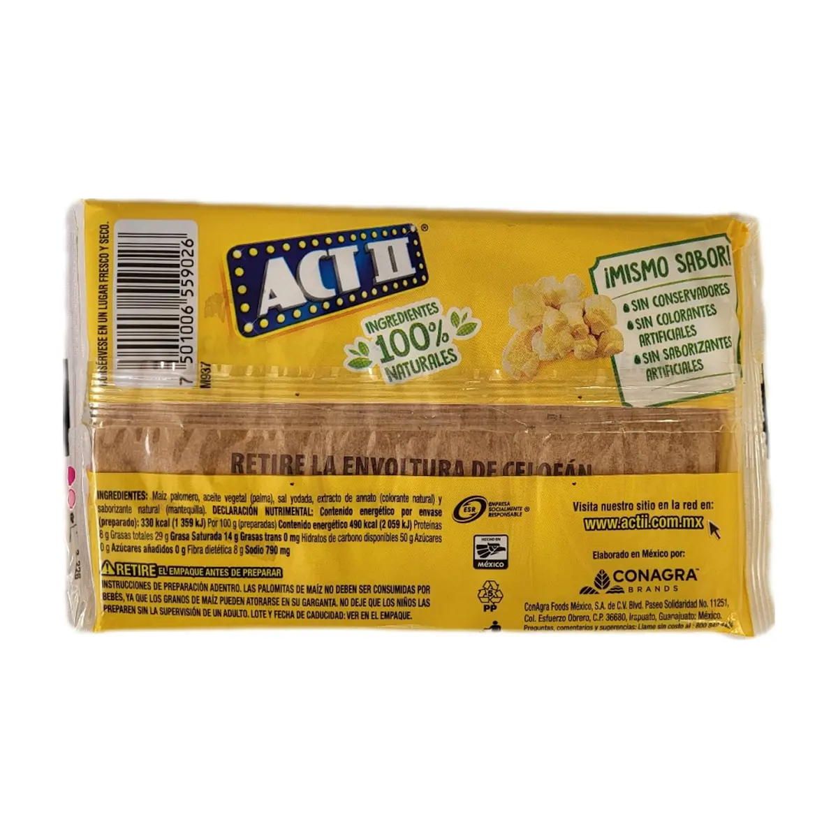 Palomitas para microondas sabor extra mantequilla ACT II (80 g / 2.82 oz) - Thumbnail 3