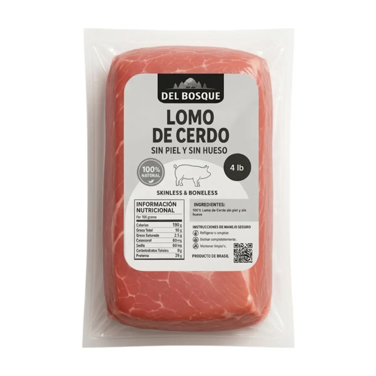 Lomo de cerdo sin piel y sin hueso Del Bosque (1.82 kg / 4 lb) - Thumbnail 6