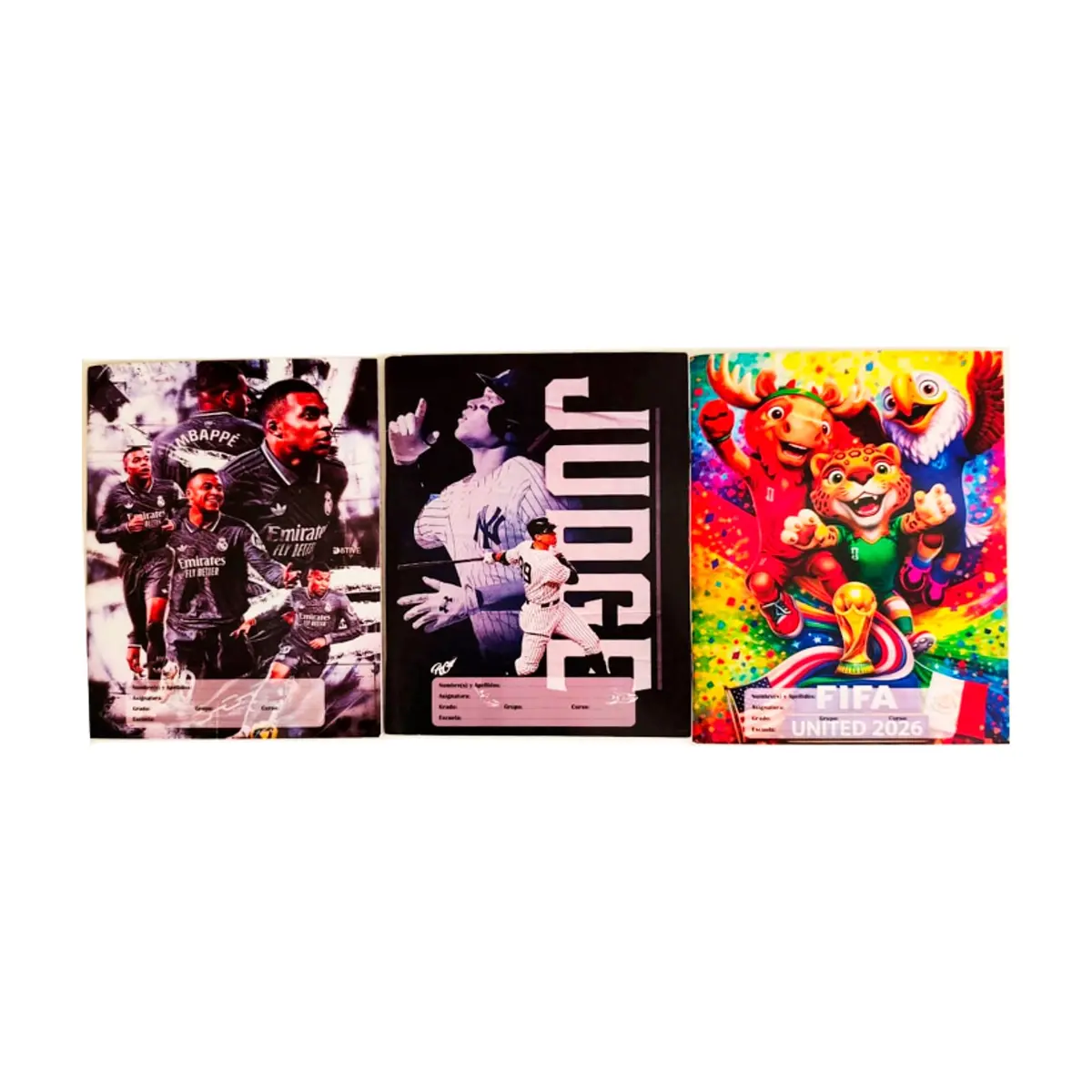 Libretas rayadas con temática de fútbol Beifa (3 U) - Thumbnail 5