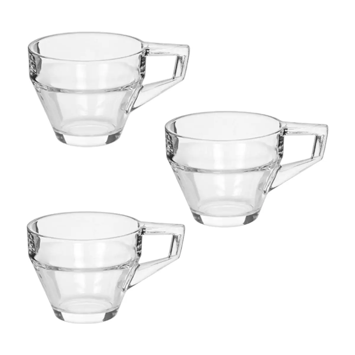 Juego de tazas de cristal café con leche de 200 ml Alessandro (3 U)