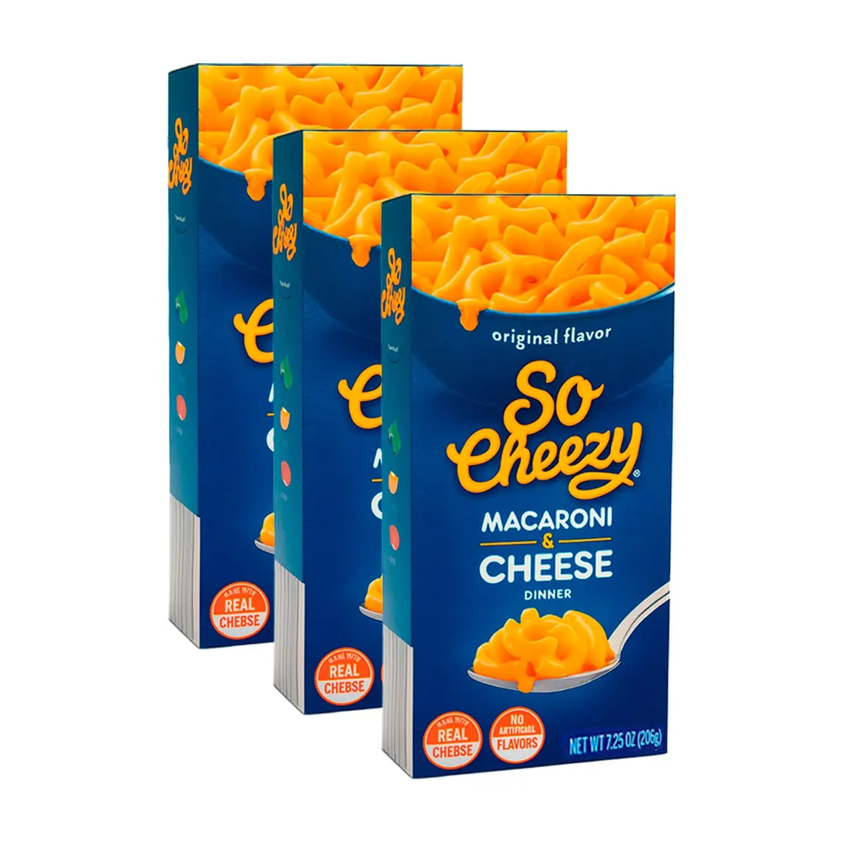 Macarrones con queso So Cheezy (3 x 206 g / 7.25 oz)