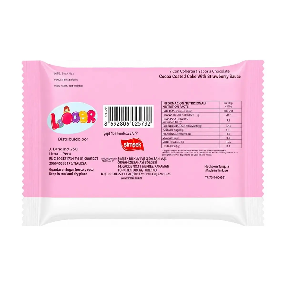 Pastel de waffle relleno con salsa sabor a fresa y cobertura sabor a chocolate Invite (45 g / 1.58 oz) - Miniatura 2