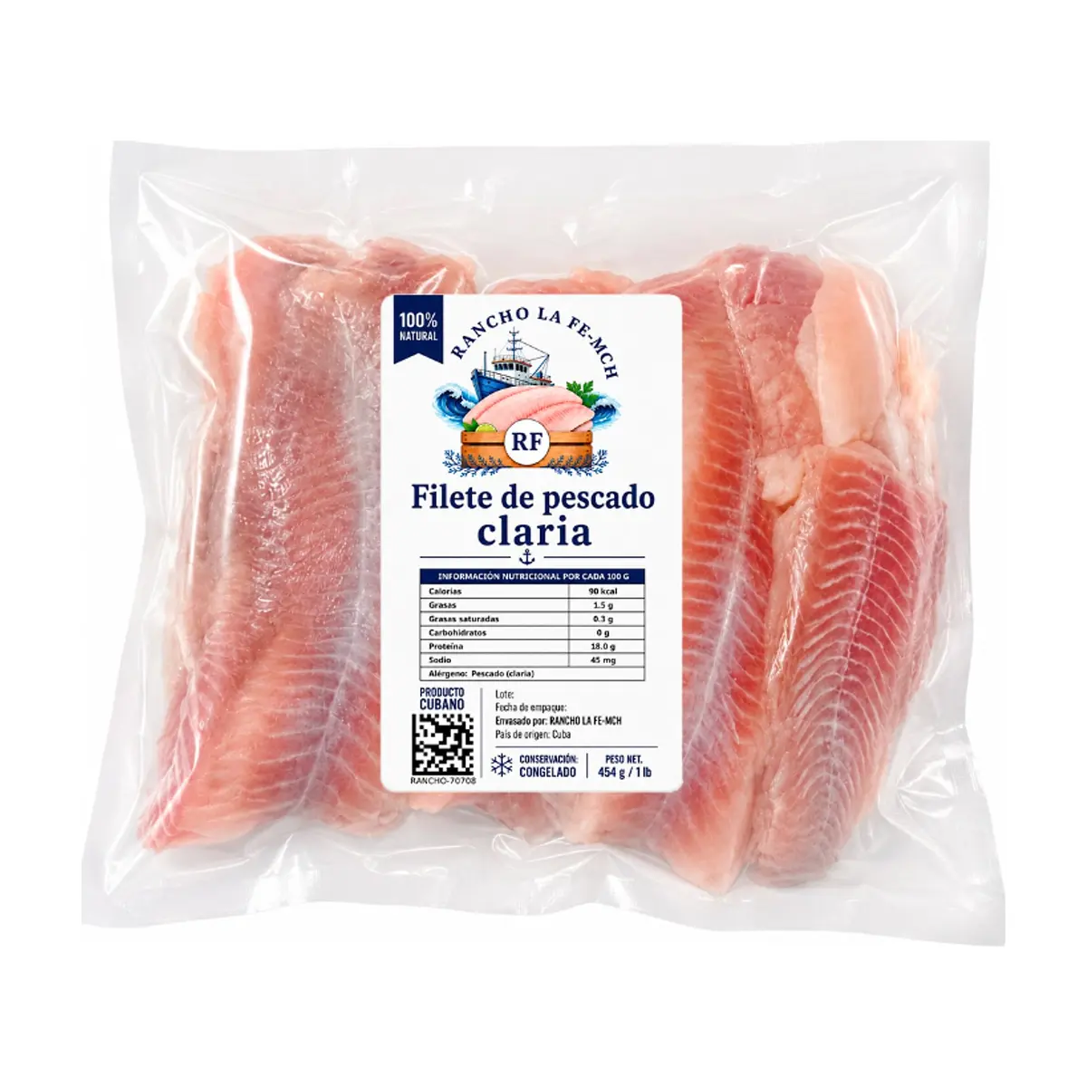 Filete de pescado claria Rancho la Fe-MCH (454 g / 1 lb)