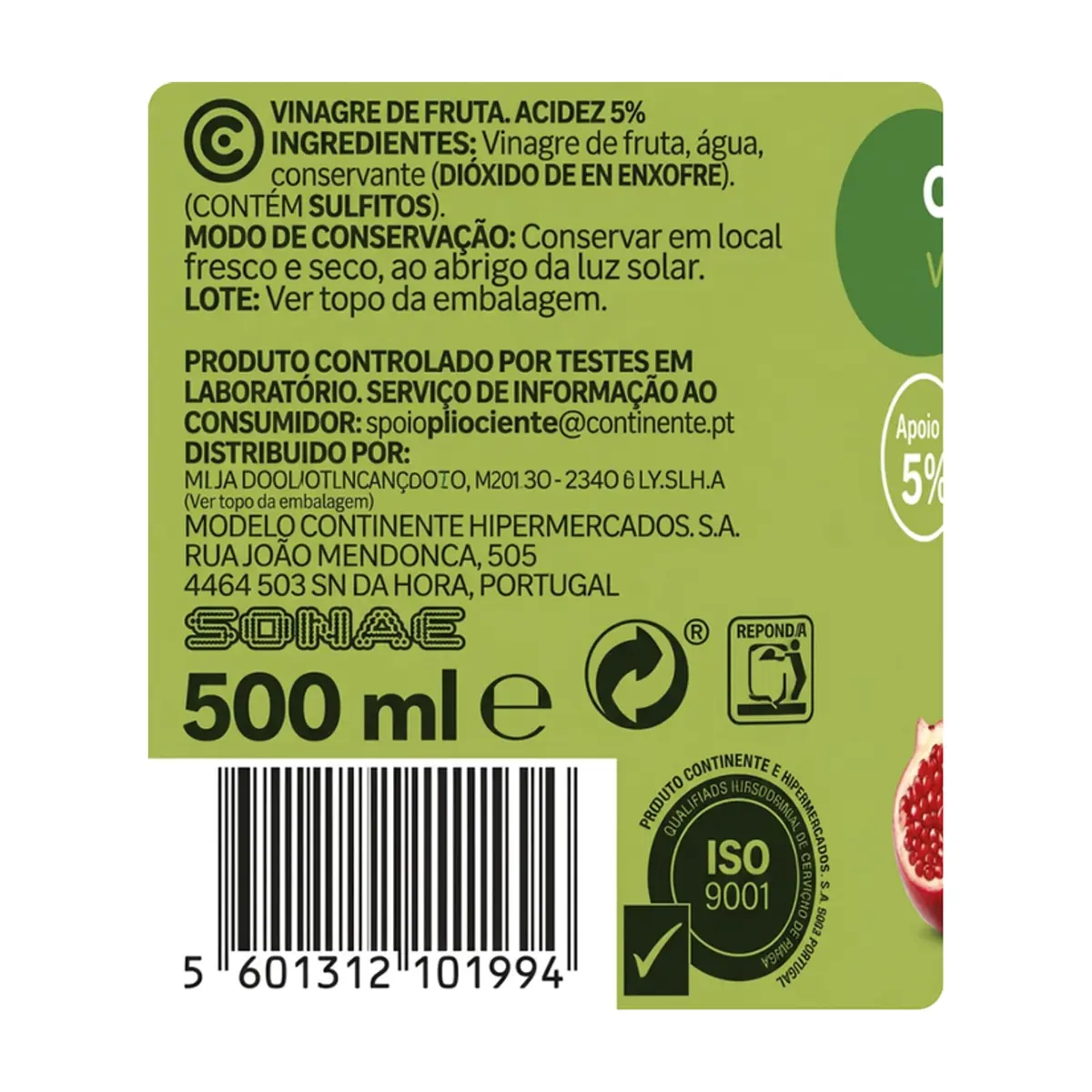 Vinagre de Sidra Pet Continente (500 ml / 16.91 floz) - Thumbnail 3