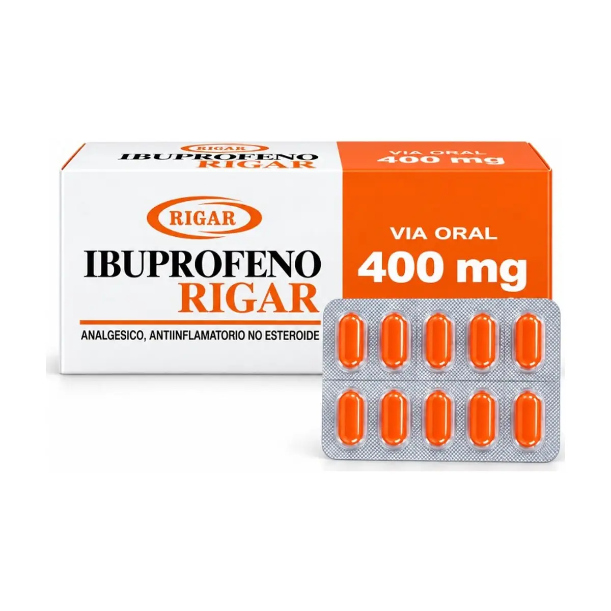 Ibuprofeno (400mg x 10 tabletas) RIGAR - Imagen 1