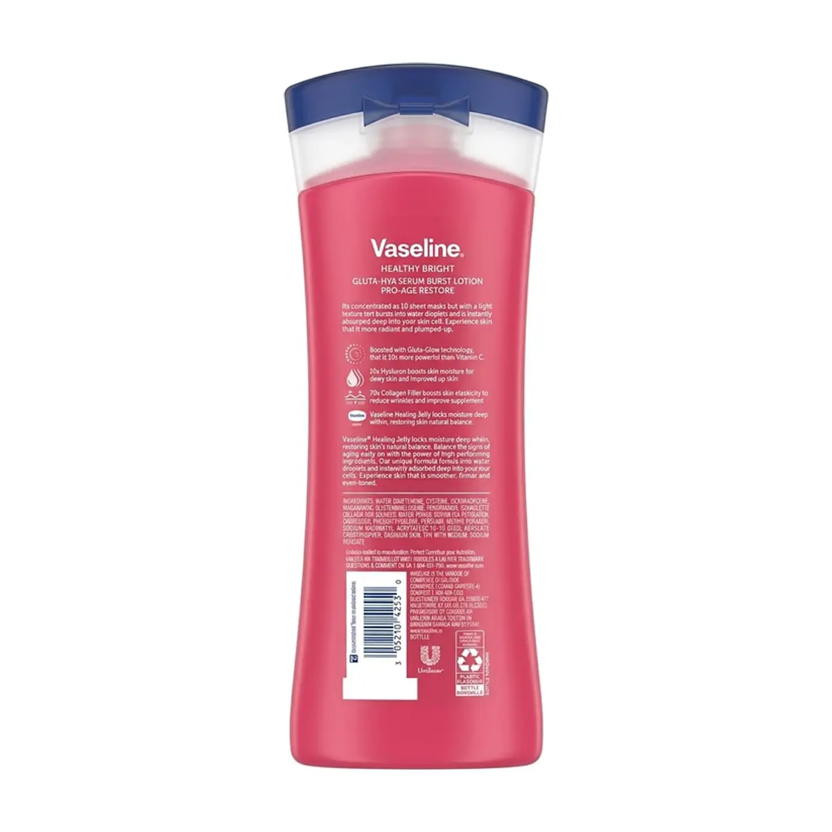 Loción corporal Healthy Bright Gluta-Hya hidratante y nutritiva Vaseline (400 ml) - Thumbnail 2