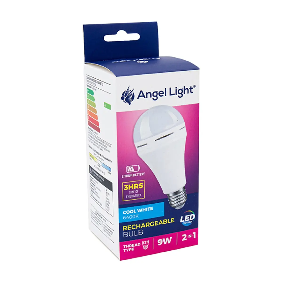 Bombillo recargable Led luz blanca 9 W Angel Light - Thumbnail 3