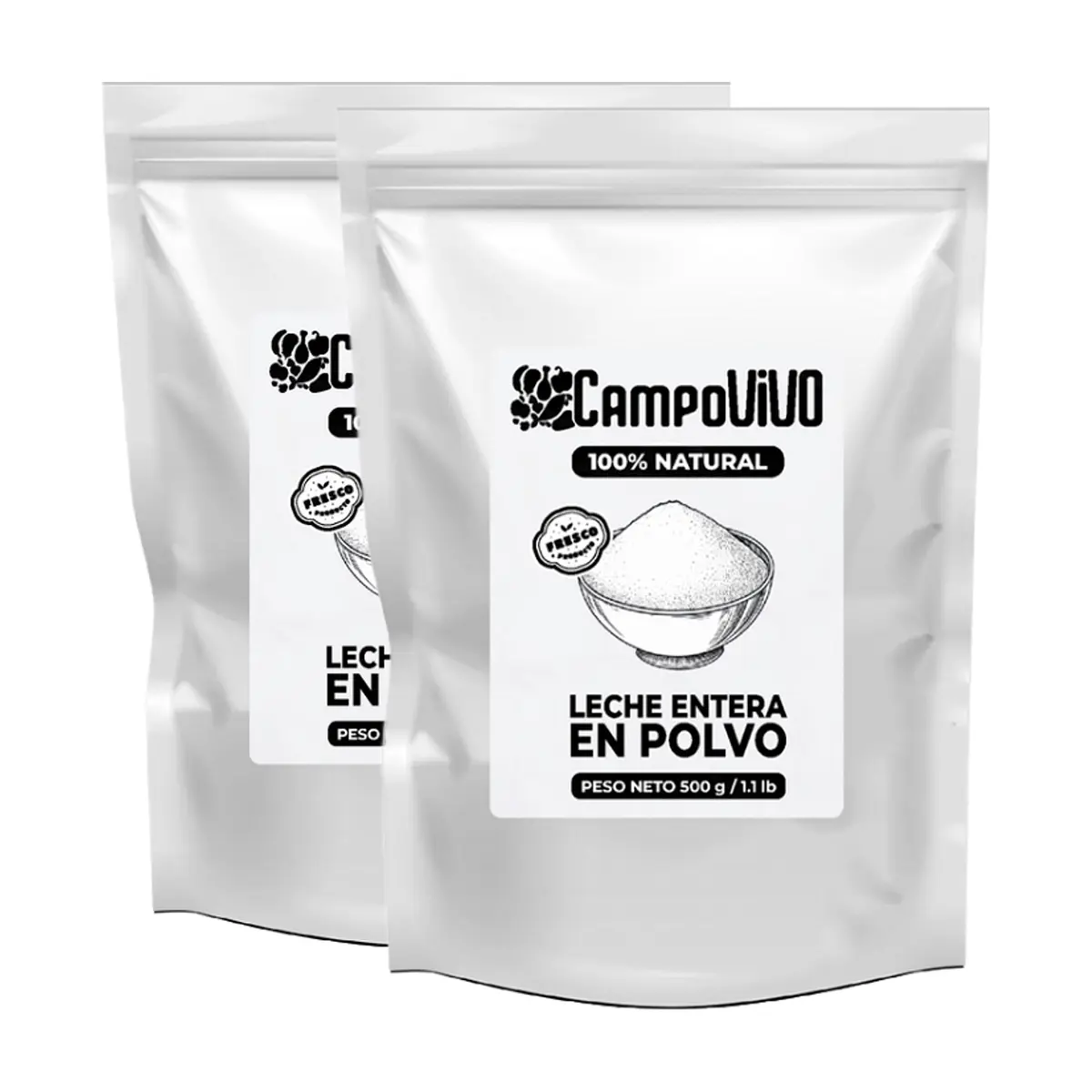 Leche entera en polvo Campo Vivo (2 x 500 g / 1.1 lb) - Miniatura 1