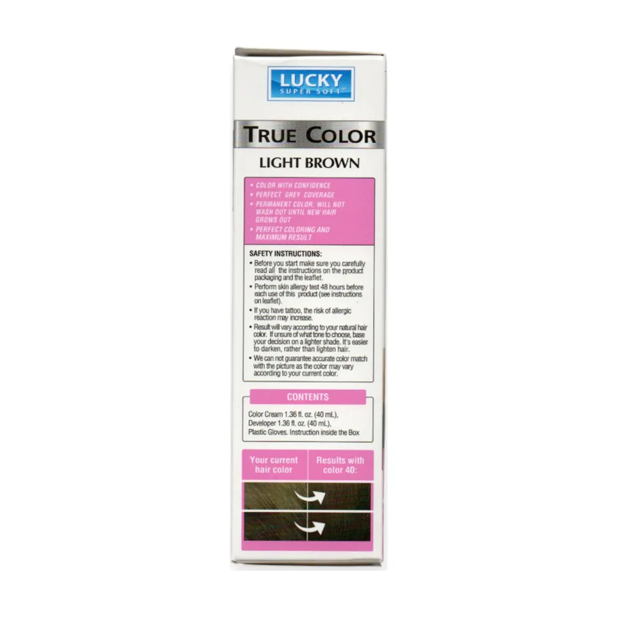 Tinte de cabello para mujer color castaño claro #40 Lucky Super Soft (40 ml / 1.36 fl. oz) - Thumbnail 3