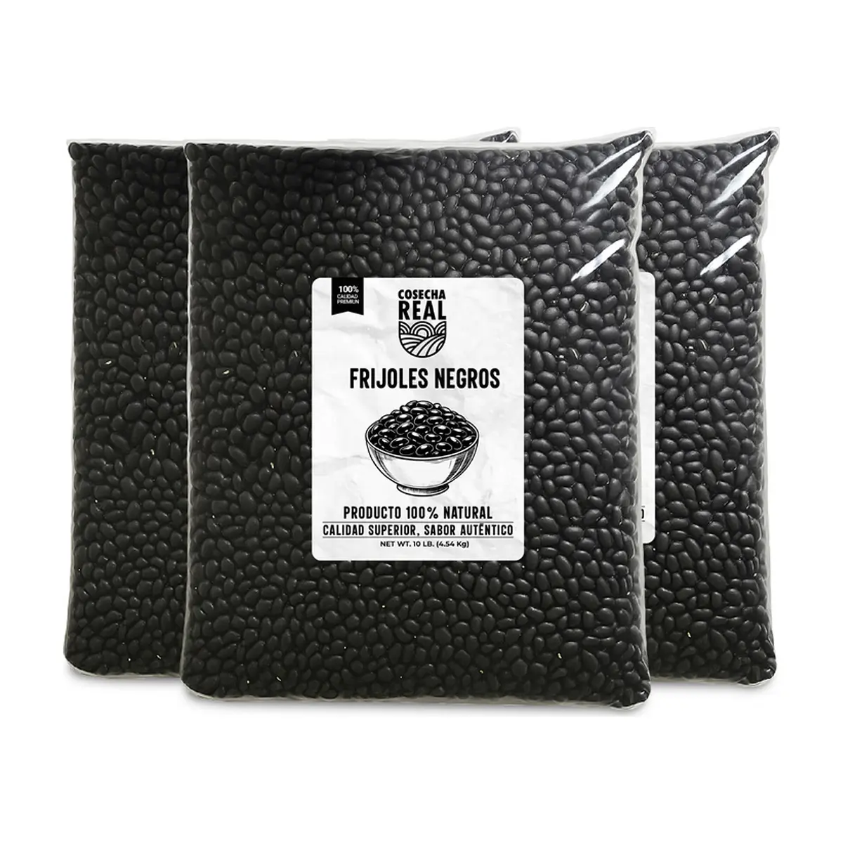 Frijoles negros Cosecha Real (3 x 4.54 kg / 10 lb)