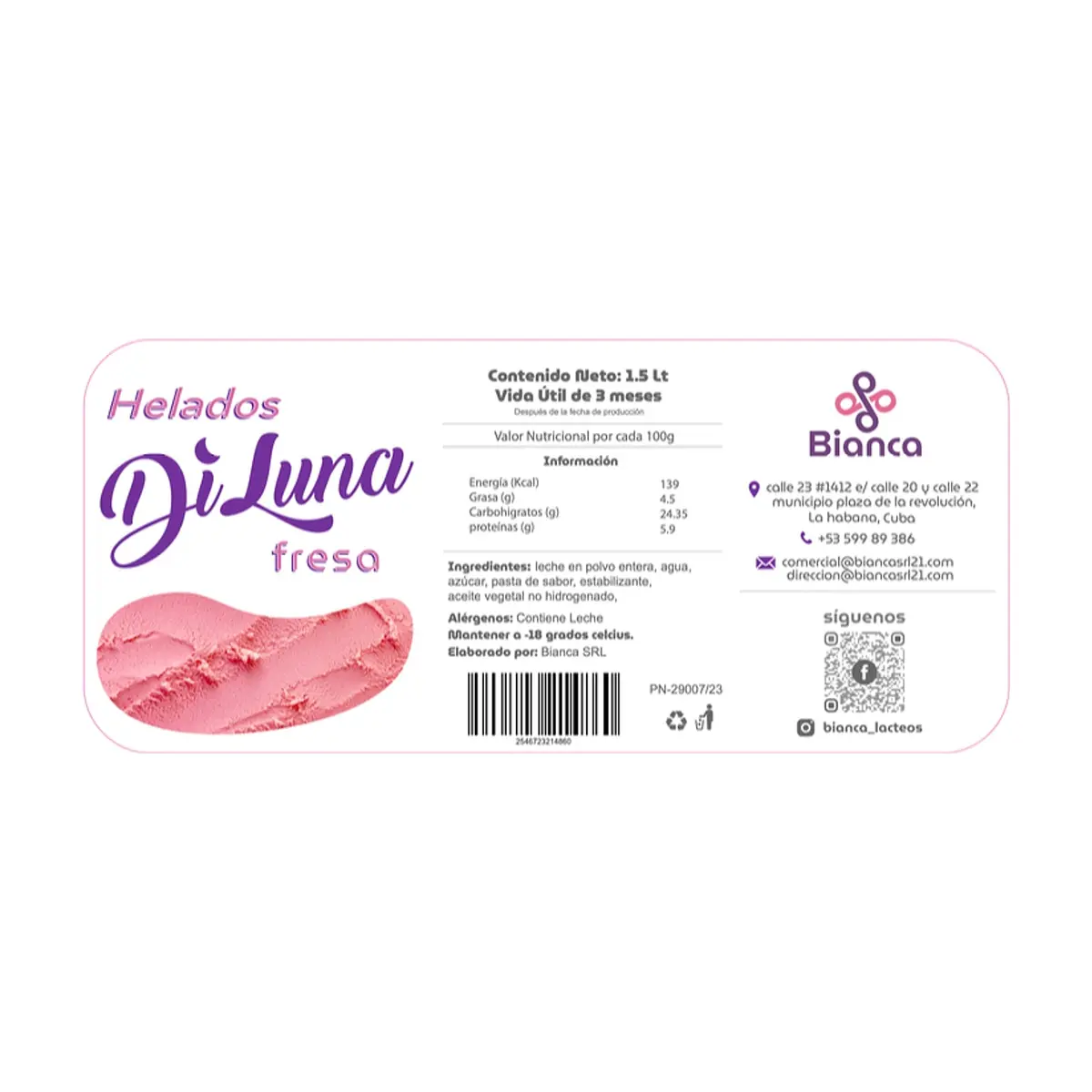 Helado sabor fresa DiLuna (1.5 L) - Thumbnail 3