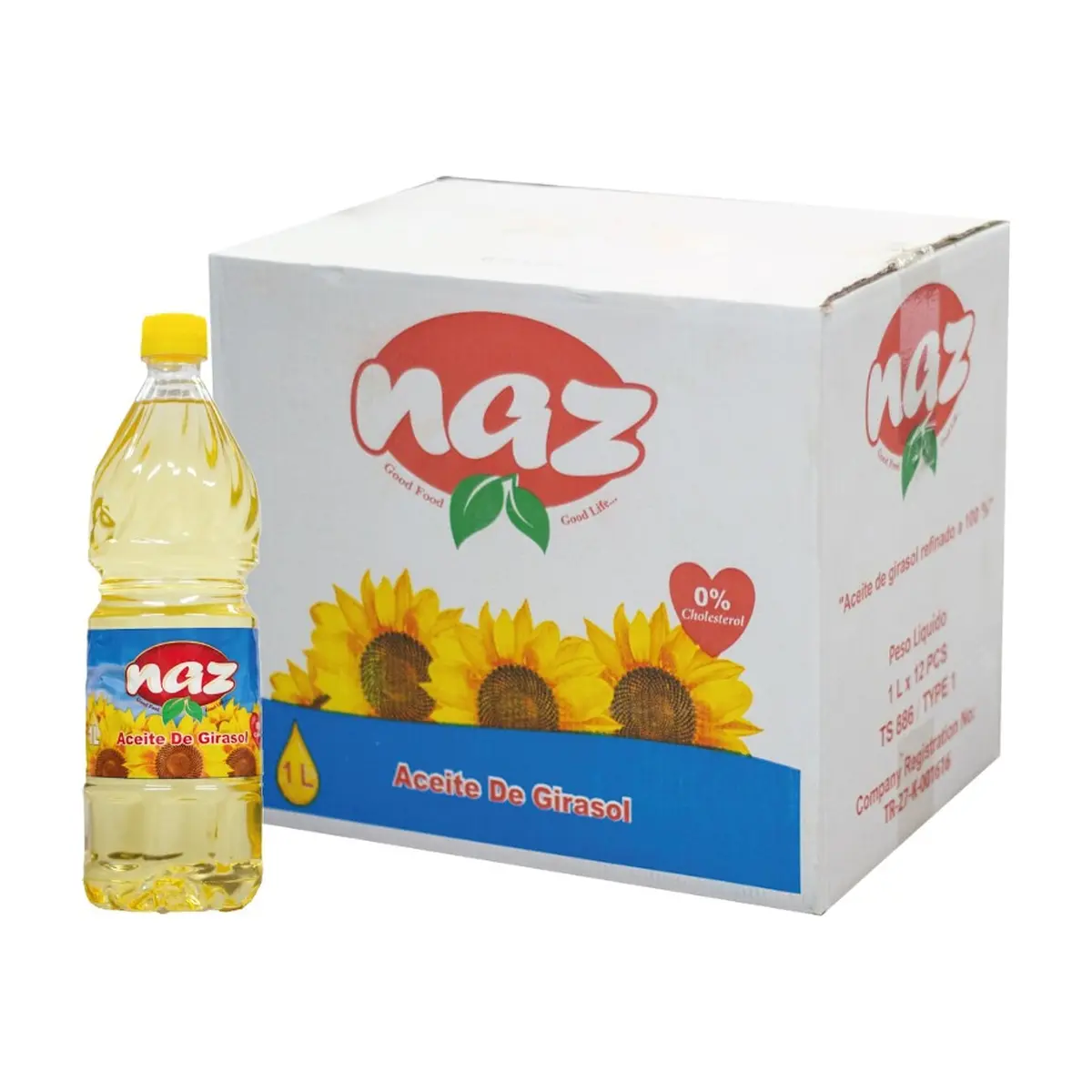 Caja de aceite de girasol Naz (12 x 1 L)