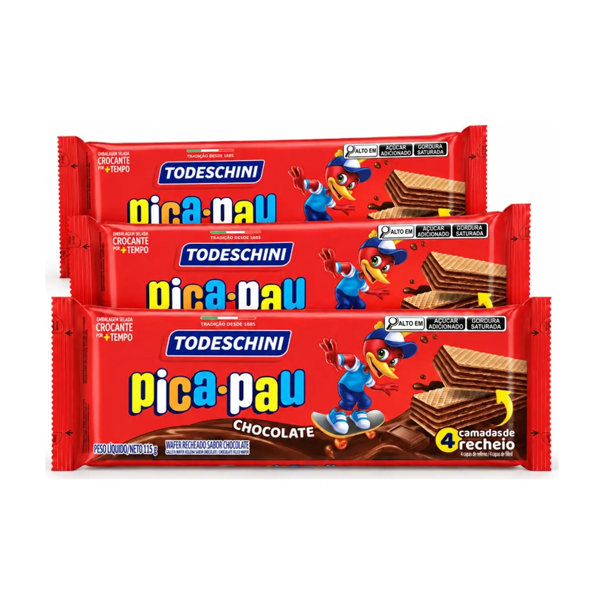 Sorbeto de chocolate pica-pau Todeschini (3 x 115 g / 4.06 oz) - Imagen 1
