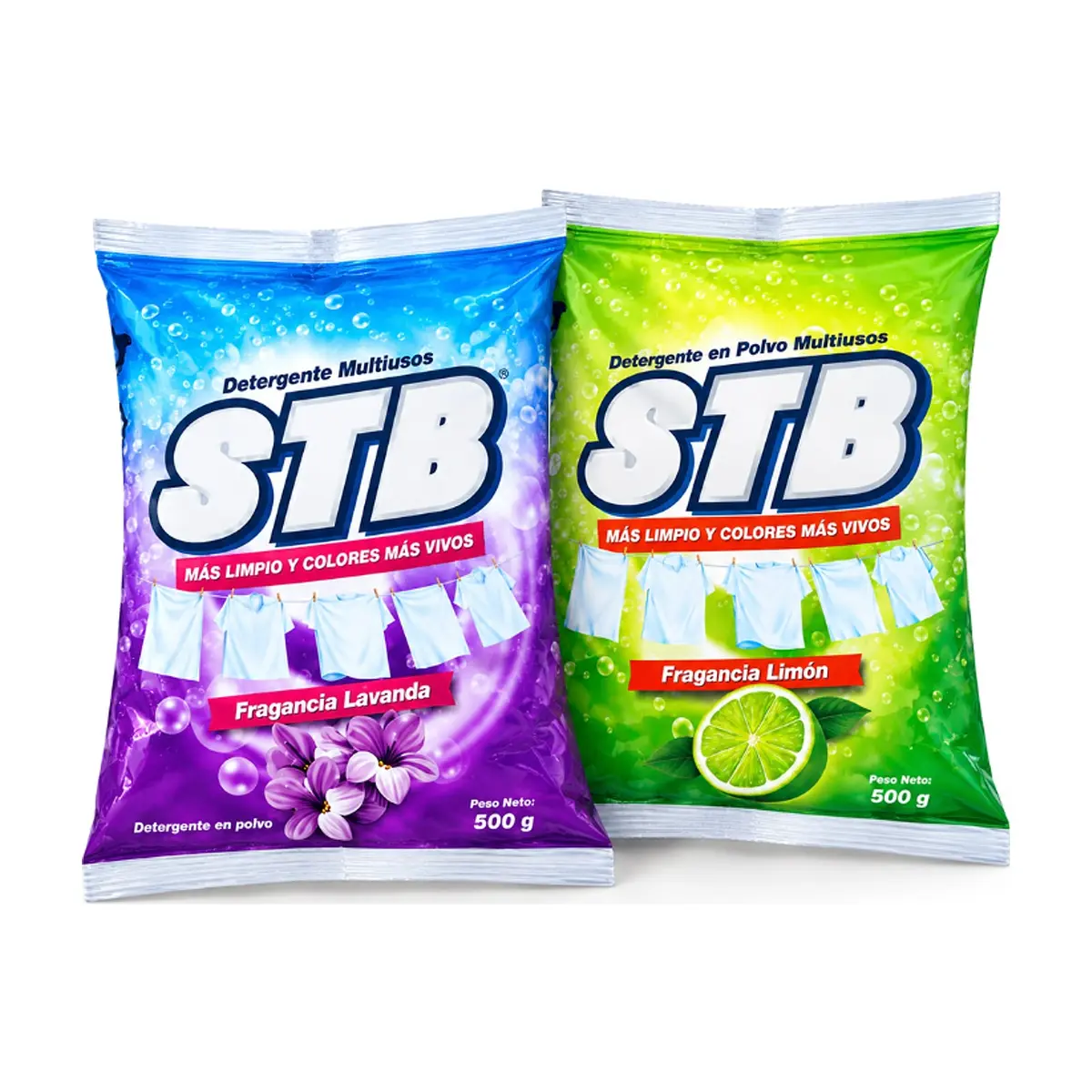 Combo de detergentes en polvo STB #4: Detergente en polvo fragancia a lavanda + Detergente en polvo fragancia a limón