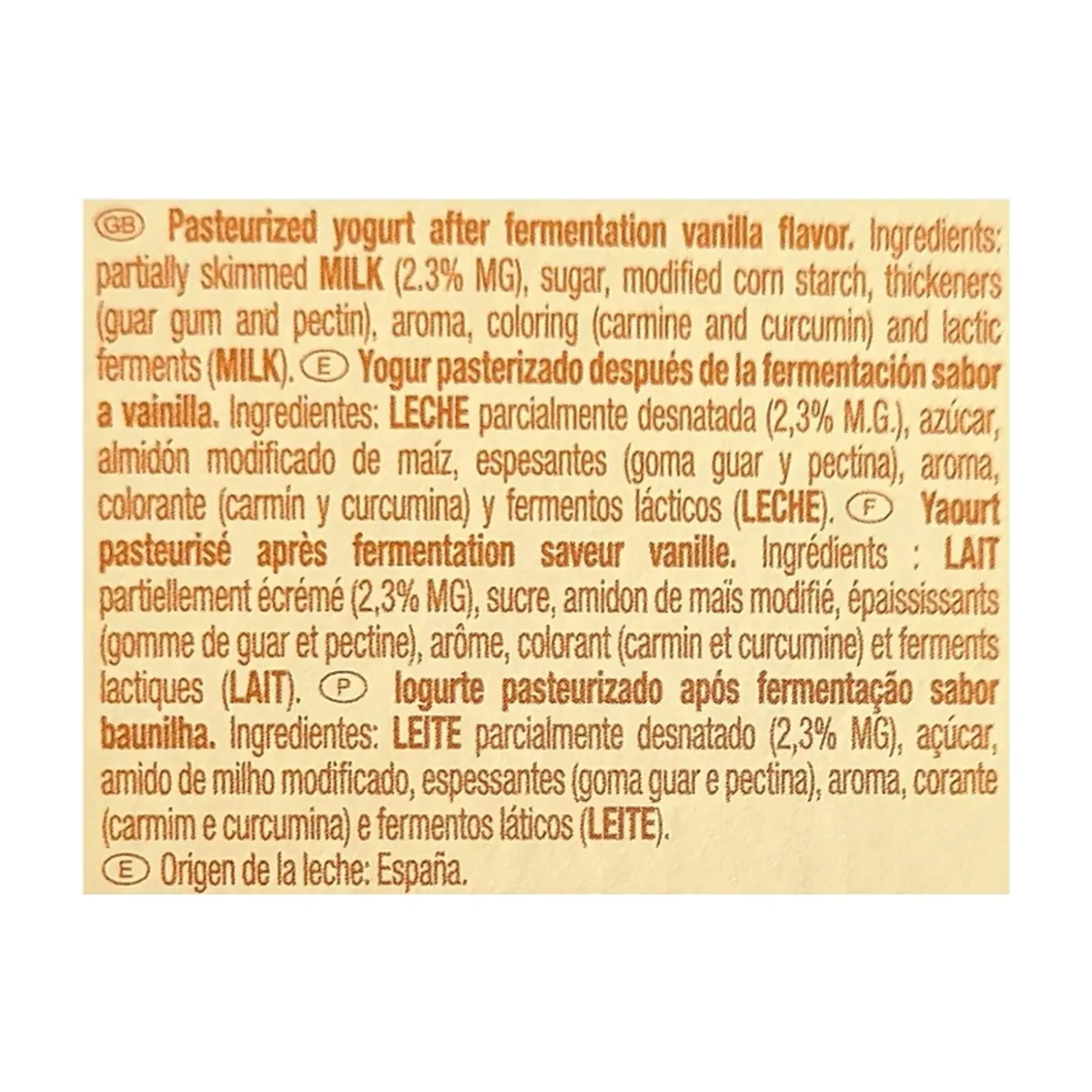 Yogur pasteurizado sabor a vainilla Yogu+ Feiraco (20 x 125 g / 4.40 oz) - Miniatura 3