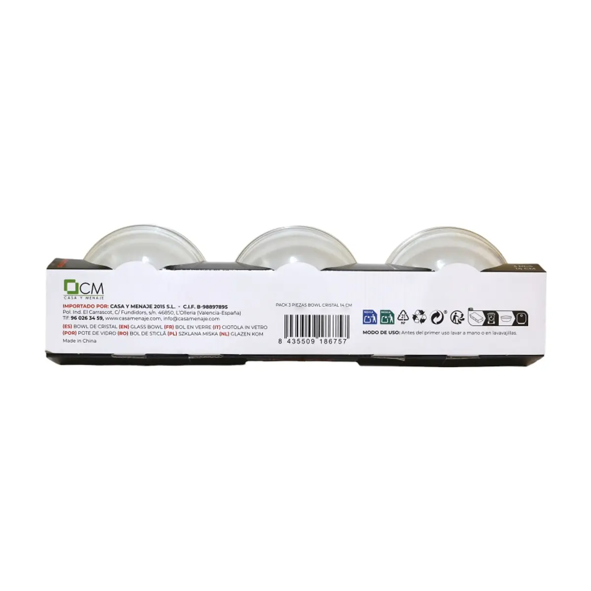 Pack 3 piezas bowl cristal 14 cm Alessandro - Thumbnail 4