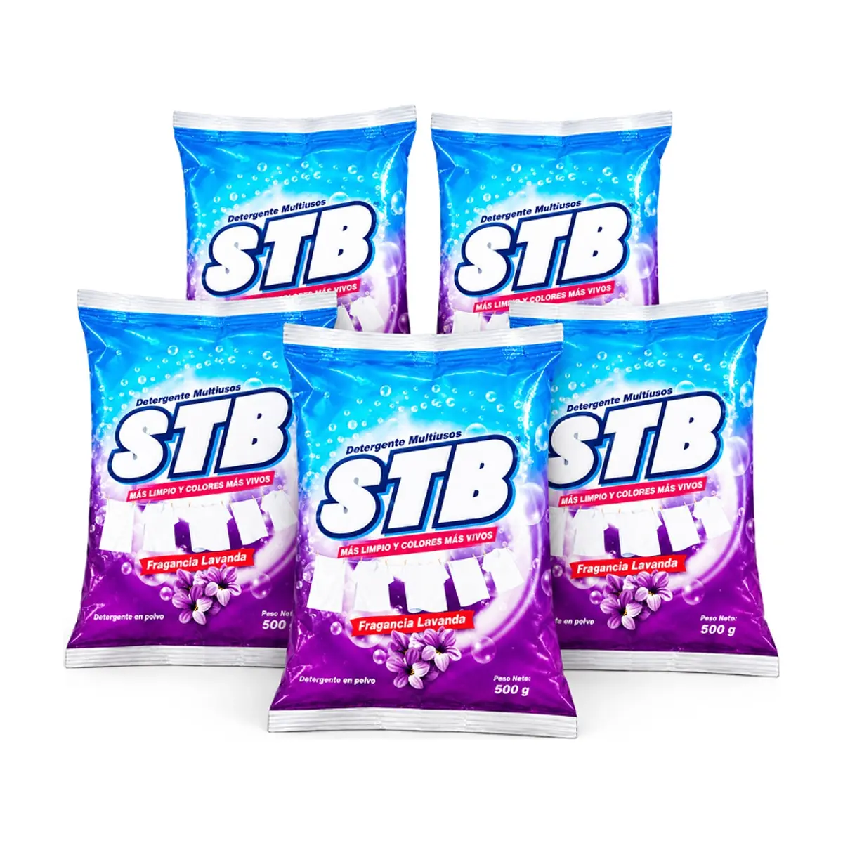 Detergente en polvo multiusos con fragancia a lavanda STB (5 x 500 g / 1.1 lb)