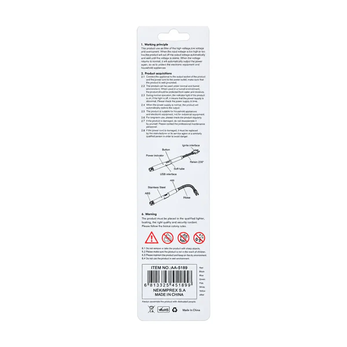 Encendedor rojo de Arco Eléctrico Nekimprex (1 U) - Miniatura 2