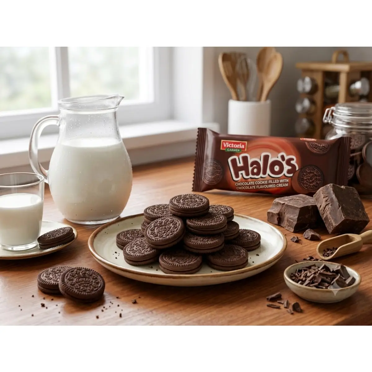 Galletas de chocolate rellenas con crema sabor chocolate Victoria Garden Halo’s (30 g / 1.05 oz) - Thumbnail 4