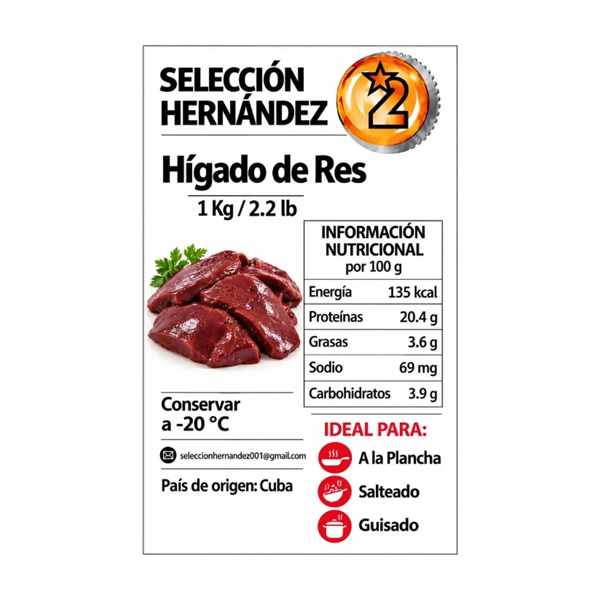 Hígado de res Selección Hernández (1 kg / 2.2 lb) - Miniatura 3