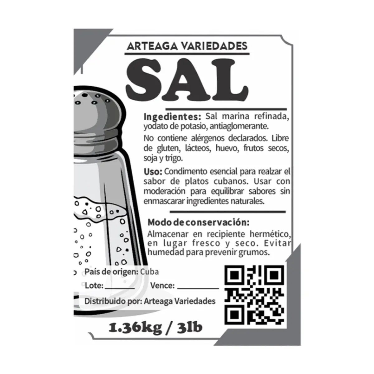 Sal marina refinada Arteaga Variedades (1.36 kg / 3 lb) - Thumbnail 2
