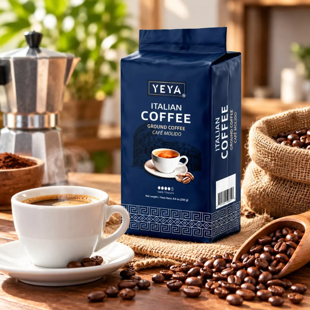 Café espresso Italiano YEYA (10 x 250 g / 8.8 oz) - Miniatura 2