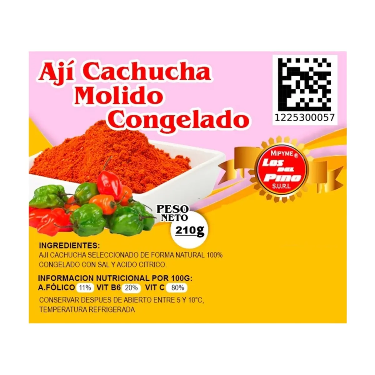 Ají cachucha molido congelado Los del Pino (210 g / 7.4 oz) - Thumbnail 3